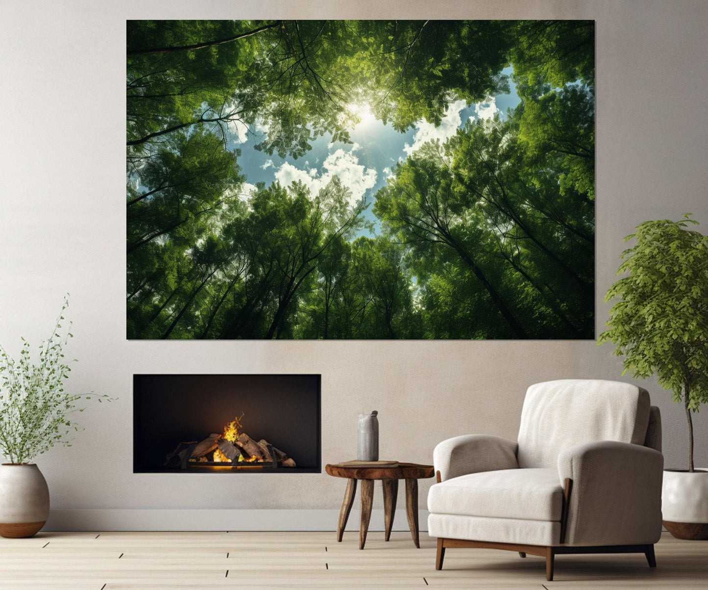 Forest Canvas Print – Nature Wall Art | Framed Green Trees, Ready to Hang