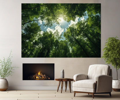 Forest Canvas Print – Nature Wall Art | Framed Green Trees, Ready to Hang