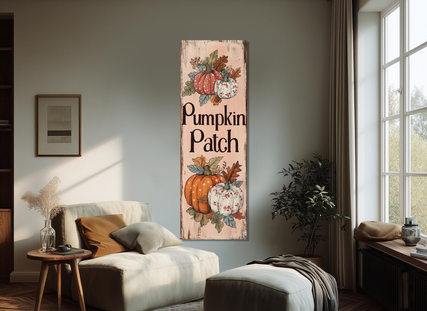 Pumpkin Patch Canvas Print – Rustic Fall Wall Art | Framed & Ready to Hang