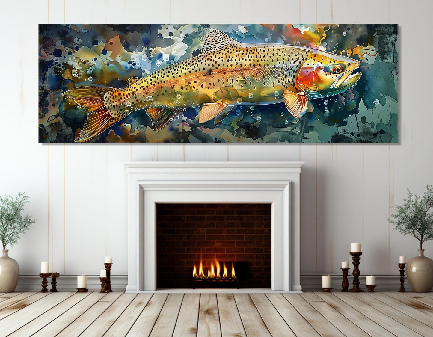 Rainbow Trout Canvas Print – Framed Fishing Wall Art, Gallery Wrapped Cotton Canvas