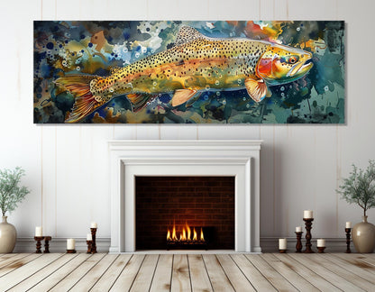 Rainbow Trout Canvas Print – Framed Fishing Wall Art, Gallery Wrapped Cotton Canvas