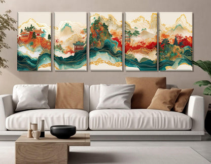 Traditional Chinese Canvas Print - Spring Abstraction Painting | Framed, Ready to Hang