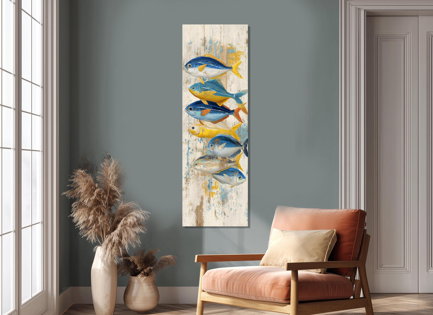 Fish Canvas Print - Colorful Nautical Wall Art | Rustic Coastal Decor, Ready to Hang