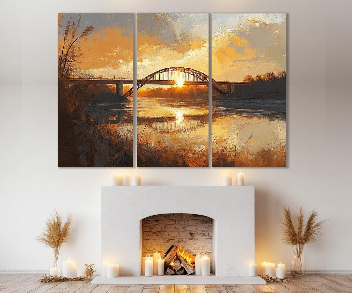 Arkansas Wall Art – Scenic Bridge Canvas Print | Framed Cotton Canvas Decor