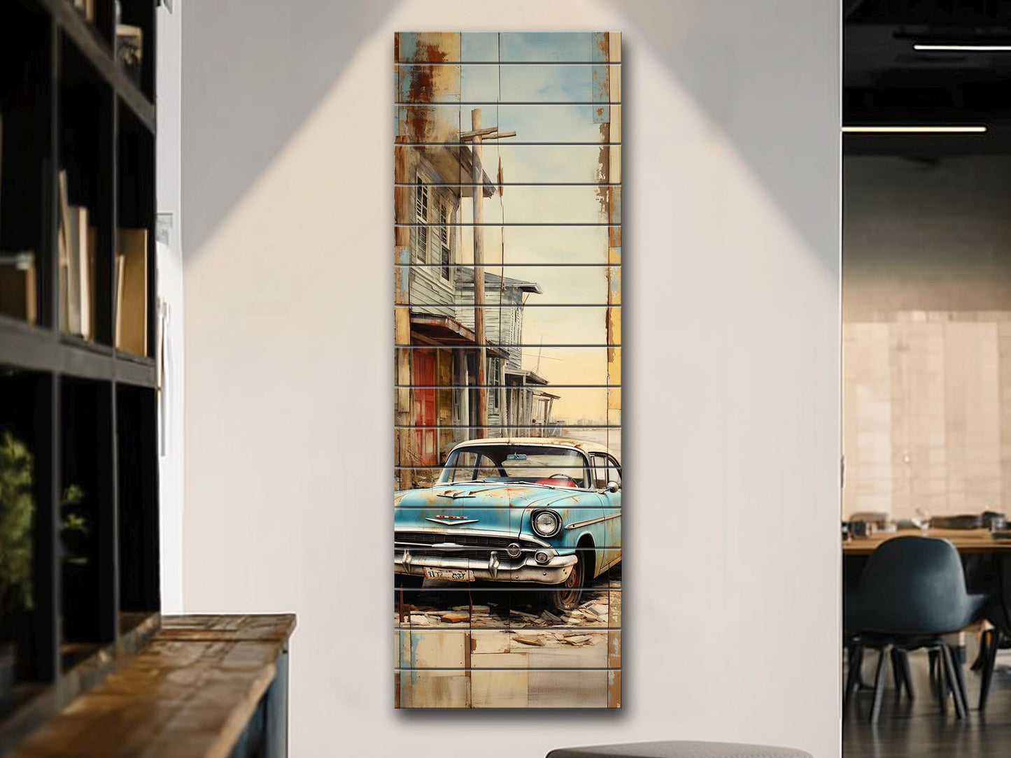 Vintage Cuba Print - Rustic Wood Wall Art on Natural Wooden Planks, Ready to Hang