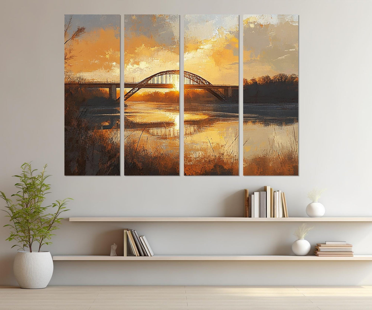 Arkansas Wall Art – Scenic Bridge Canvas Print | Framed Cotton Canvas Decor