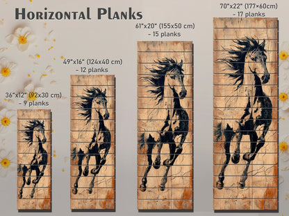 Rustic Wood Wall Art – Wild Horse Silhouette | Farmhouse Wall Decor, Western Style