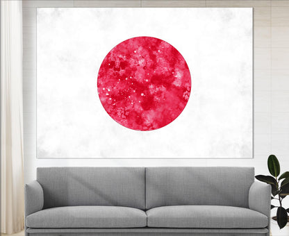 Japan Flag Canvas Print - Framed Ready To Hang Cotton Canvas Wall Art
