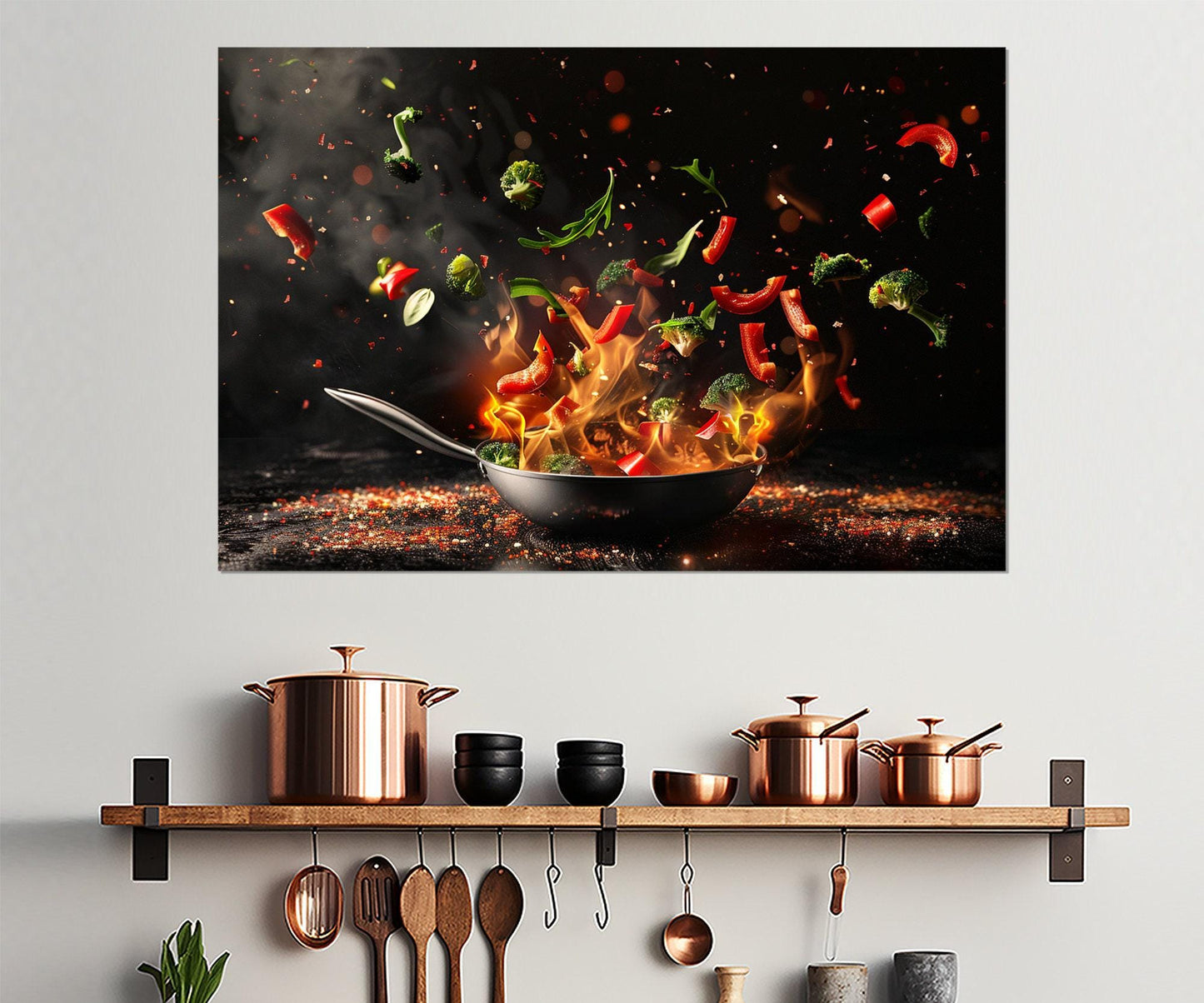 Frying Pan Canvas Print - Kitchen Wall Decor | Framed Canvas Art, Ready to Hang