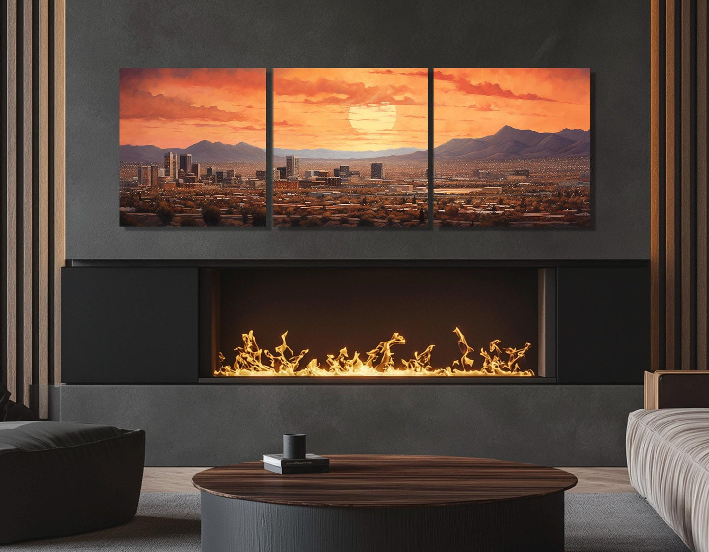 Albuquerque Wall Art – Abstract City Art Canvas Print | Framed & Ready to Hang