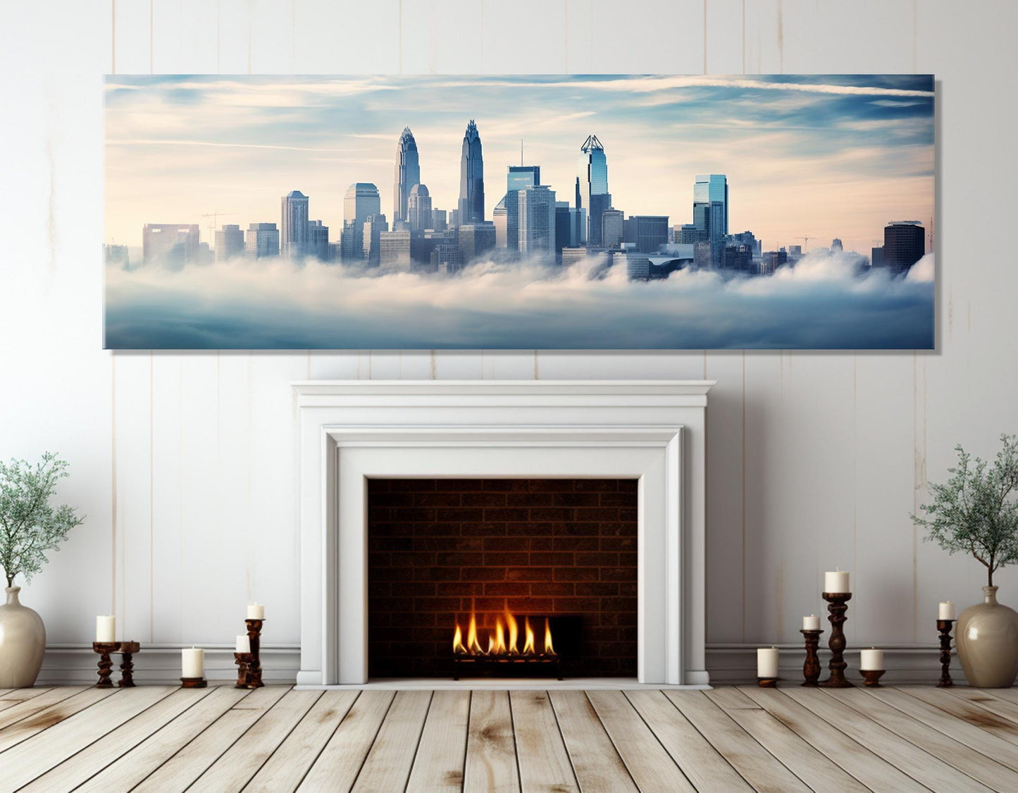Charlotte Canvas Print – Large Abstract Cityscape on Cotton Canvas, Ready to Hang Art
