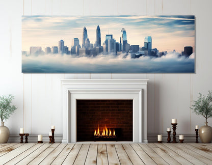 Charlotte Canvas Print – Large Abstract Cityscape on Cotton Canvas, Ready to Hang Art