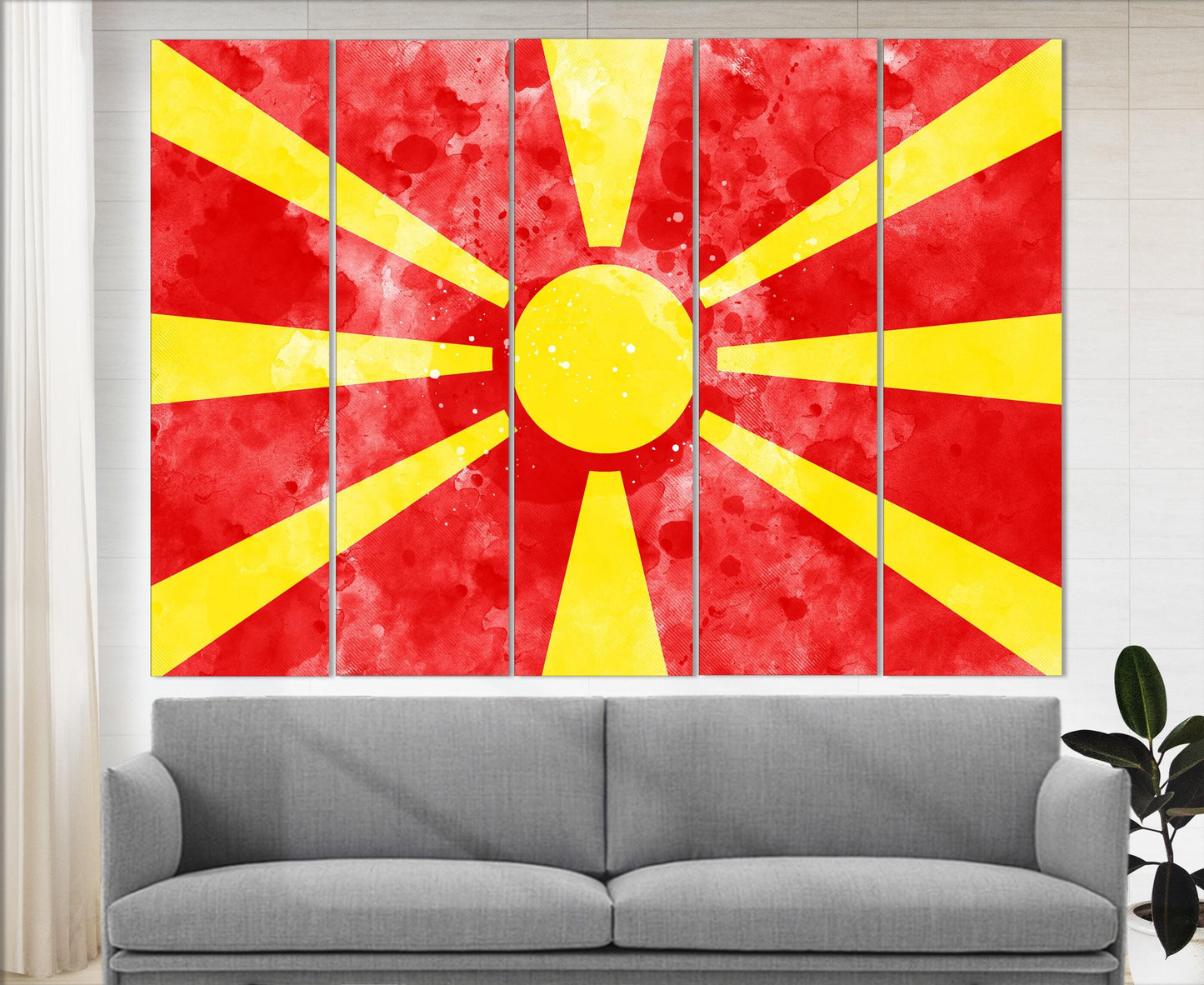North Macedonia Flag Canvas - Framed Cotton Canvas Print | Ready to Hang Wall Art