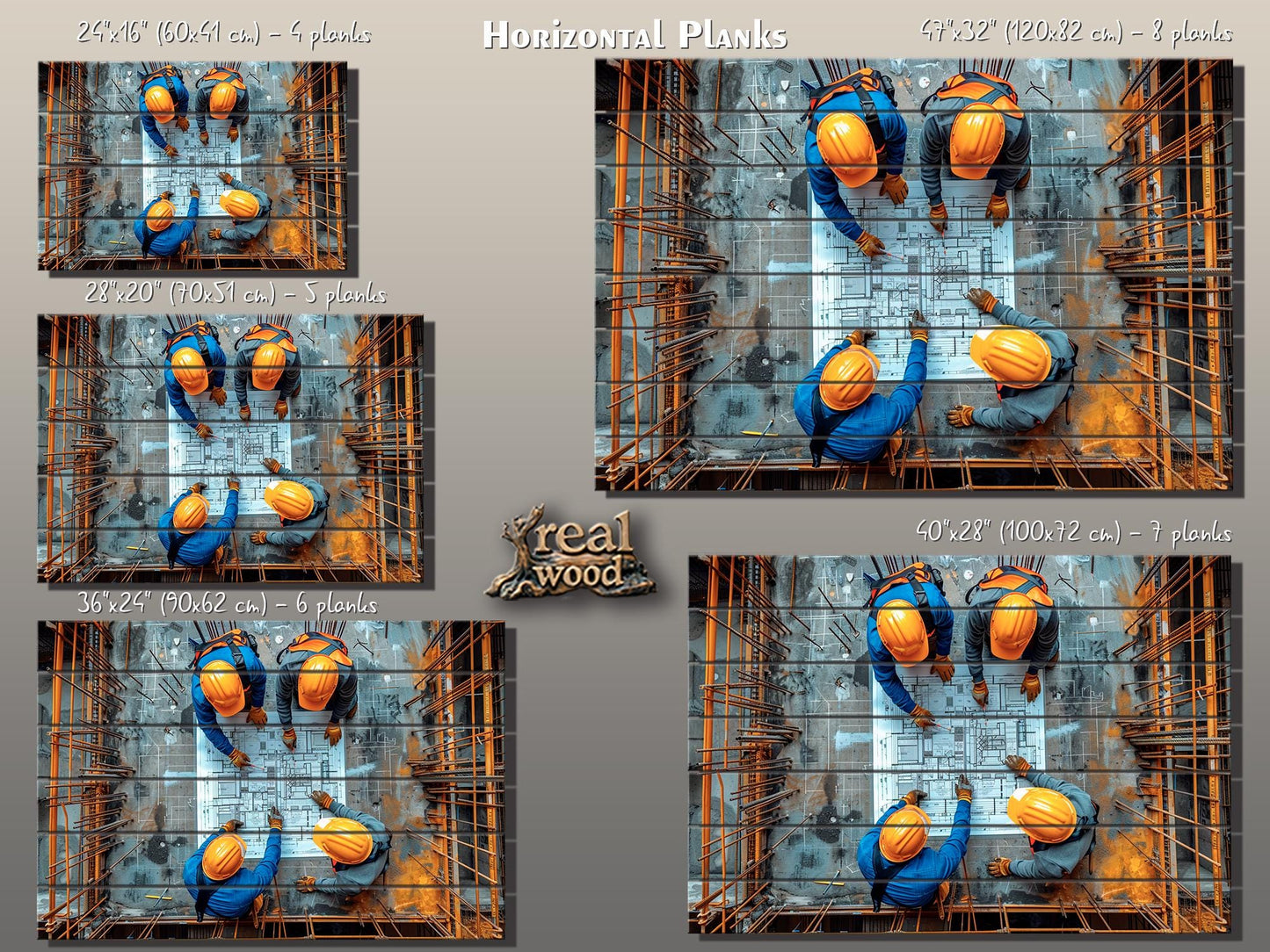 Architect Wood Wall Art – Natural Wood Wall Decor | Builder Gift Idea On Wood