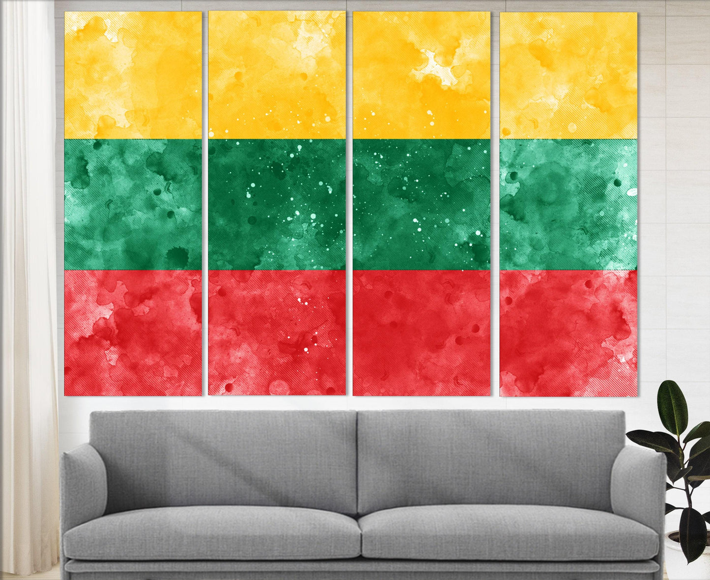 Lithuania Flag Canvas - Framed Lithuania Print | Ready to Hang Cotton Canvas Wall Art
