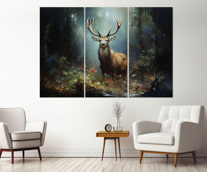 Deer Forest Canvas Print – Wildlife Wall Art | Framed Cotton Canvas Ready to Hang