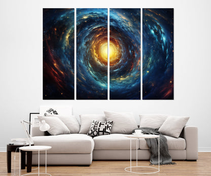 Spiral Galaxy Painting - Abstract Universe Wall Art | Framed Canvas Print, Ready to Hang