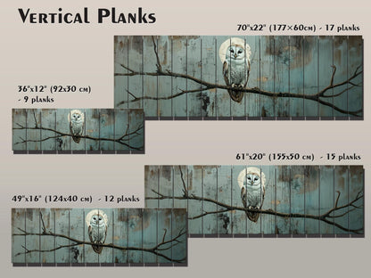 Wood Wall Art – Rustic Owl on Branch Print | Natural Wood Plank Decor