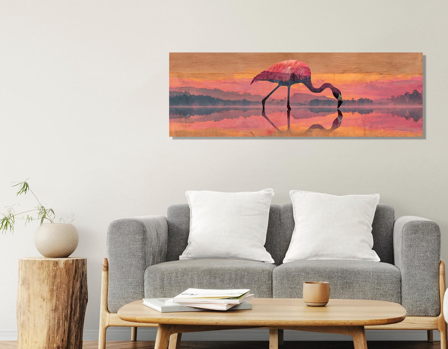 Flamingo Canvas Wall Art, Romantic Wall Decor, Framed and Ready to Hang