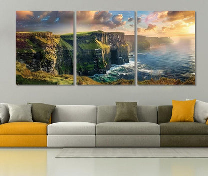 Cliffs Of Moher Canvas Large Cotton Canvas Print - Ready To Hang Panorama Art