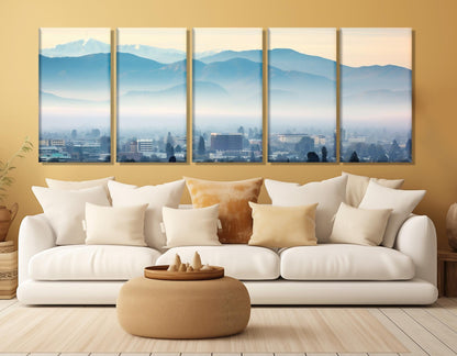 San Jose Canvas Print – Large Foggy Skyline Art | Framed Gallery Wrapped Cotton Canvas
