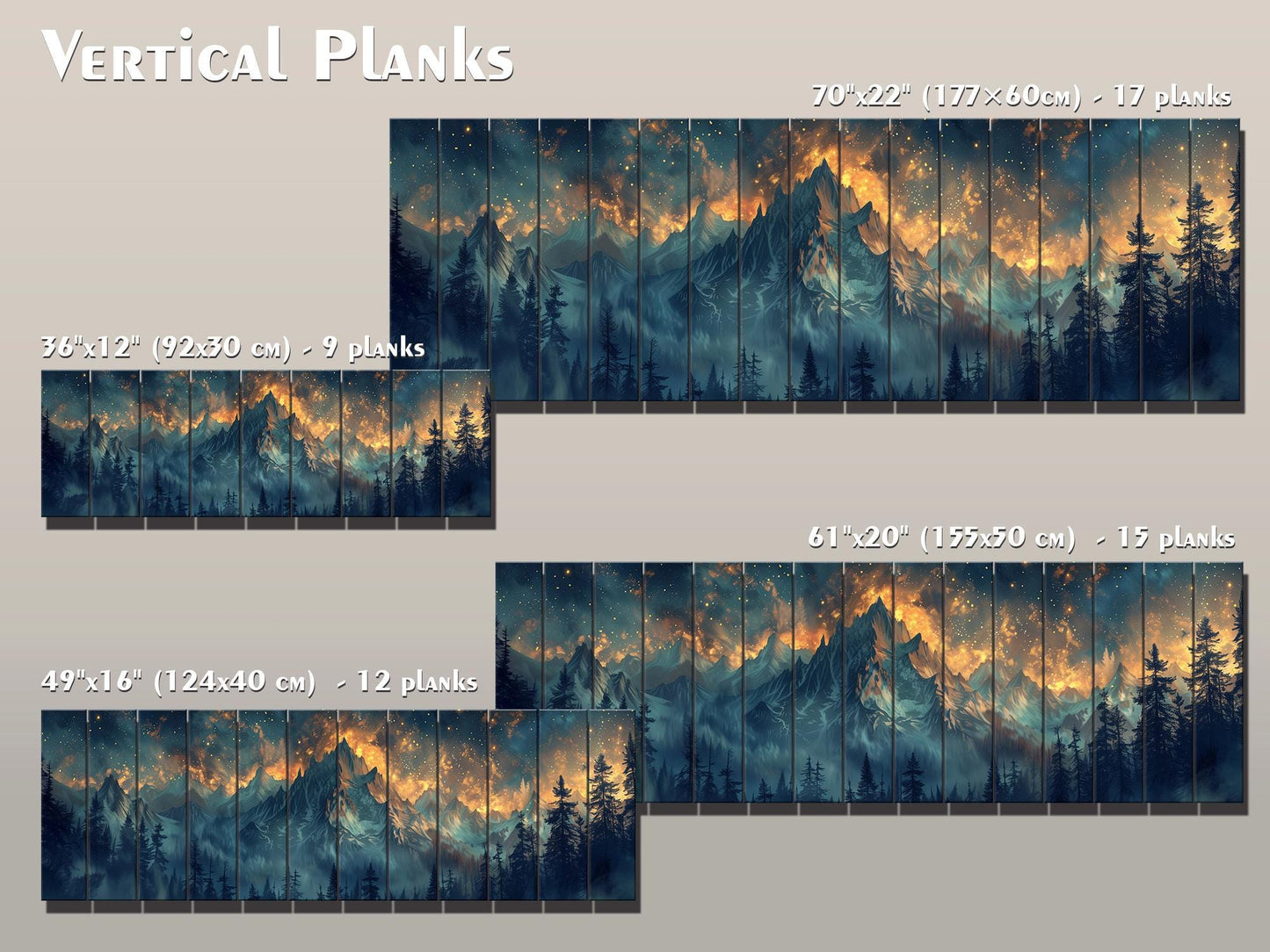 Majestic Mountains Printed On Natural Wood - Luxury Wall Art