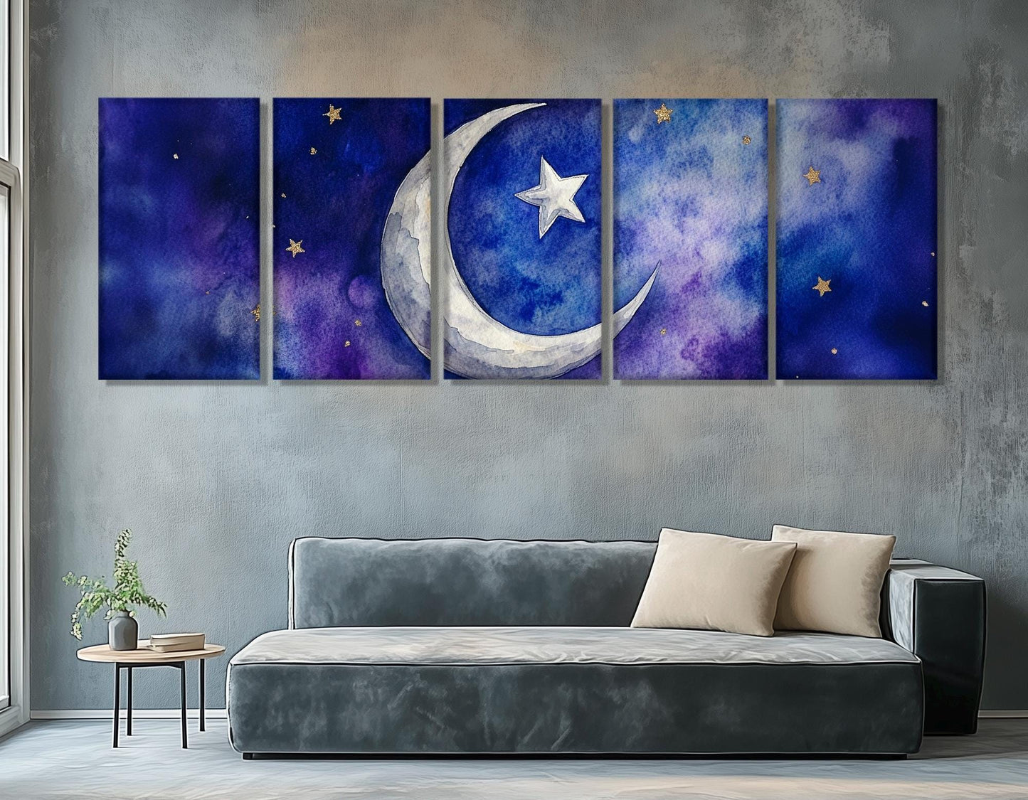 Islamic Canvas Print – Abstract Crescent Wall Art | Framed & Ready to Hang