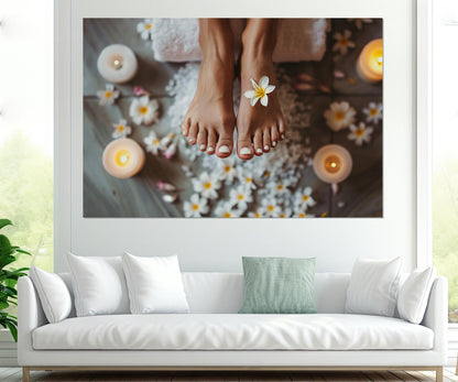 Pedicure Wall Art – Female Feet Spa Canvas Print | Cotton Gallery Wrapped Canvas
