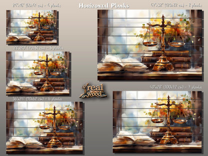 Wooden Wall Art – Rustic Valletta Skyline Wood Plank Painting | Natural Wood Artwork