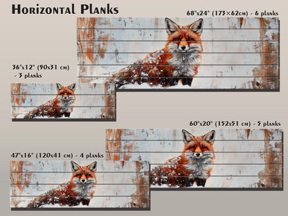 Wood Wall Art - Rustic Red Fox Print on Natural Wood | Forest Animal Decor