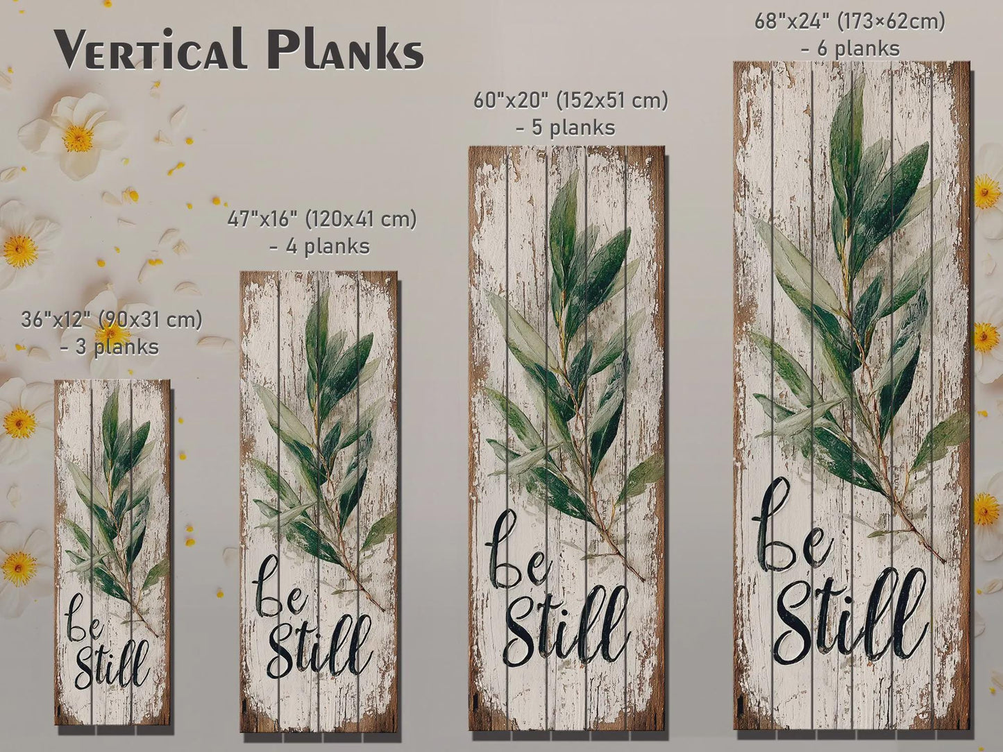Rustic Wood Wall Art – Be Still Scripture Quote on Natural Wood Print