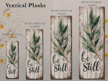 Rustic Wood Wall Art – Be Still Scripture Quote on Natural Wood Print