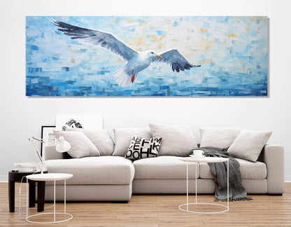 Seagull Canvas Print – Large Wall Art | Ready to Hang Coastal Bird Decor