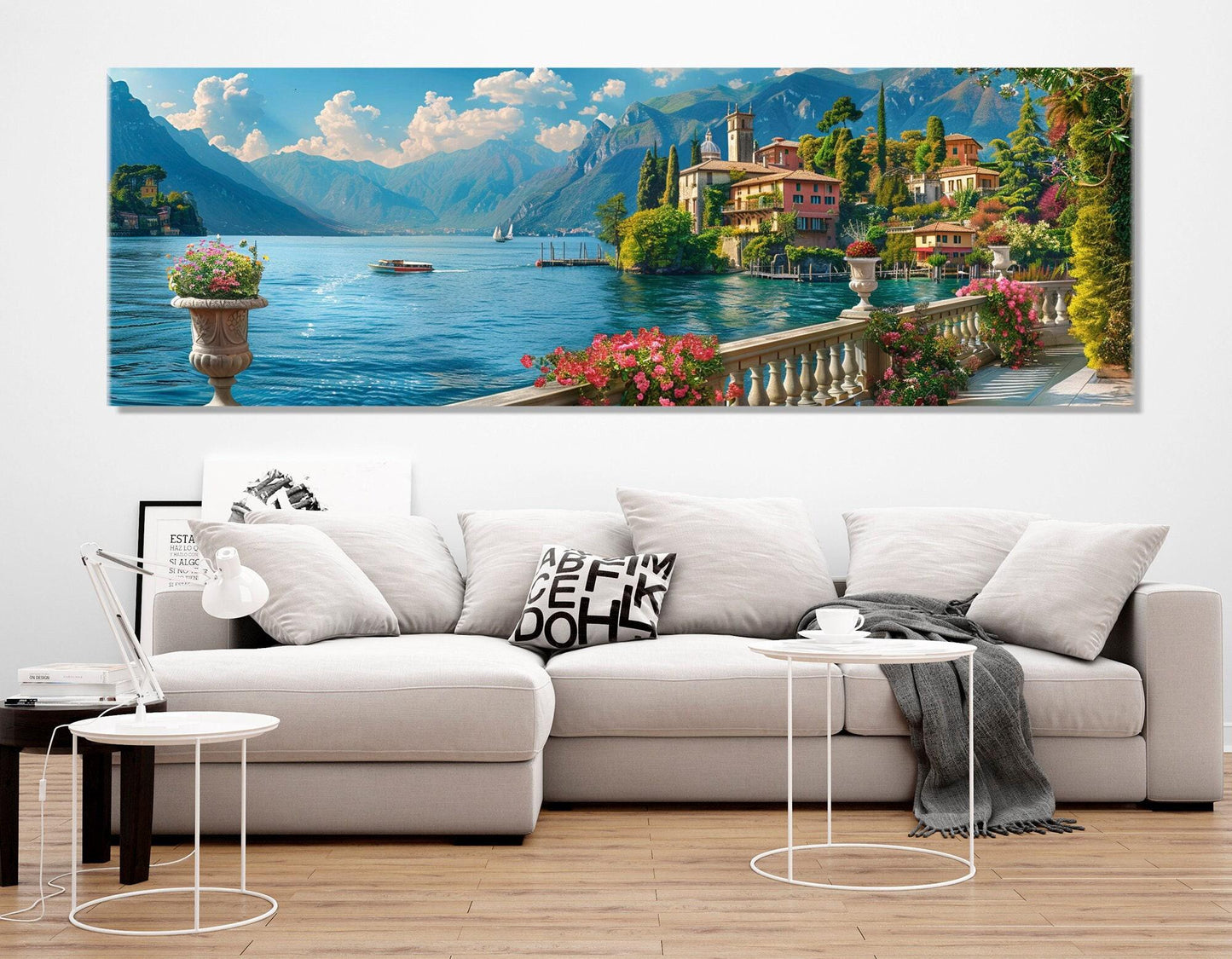 Lake Como Canvas Print – Panoramic Italy Wall Art | Framed & Ready to Hang