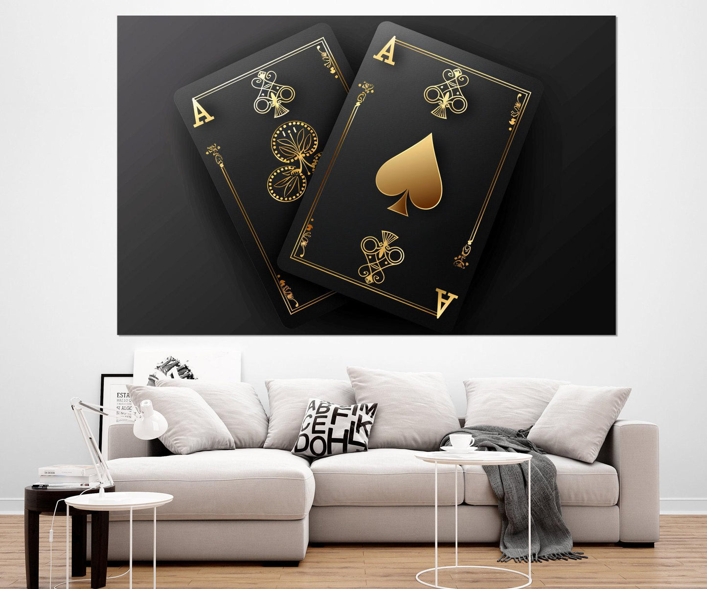 Poker Wall Art - Pocket Aces Print | Abstract Poker Canvas Decor, Ready to Hang