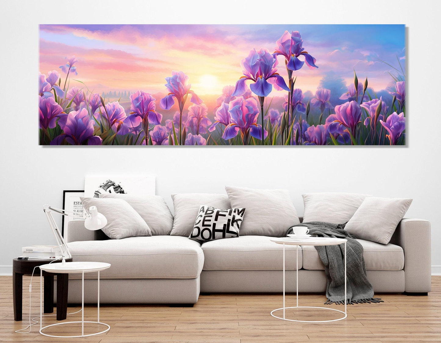 Iris Flowers Canvas - Large Floral Wall Art | Gallery Wrapped Cotton Print