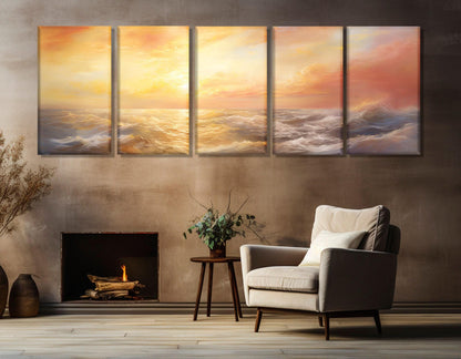 Ocean Sunrise Canvas Print – Ready to Hang Gallery Wrapped Coastal Wall Art