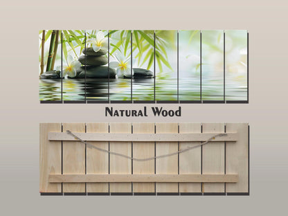 Bamboo Spa Wall Art – Natural Wood Decor | Calming Zen Wall Hanging Print