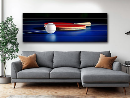 Table Tennis Wall Art – Natural Wood Print with Unique Wood Grain & UV Colors