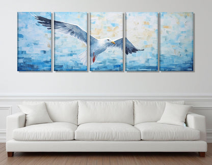 Seagull Canvas Print – Large Wall Art | Ready to Hang Coastal Bird Decor