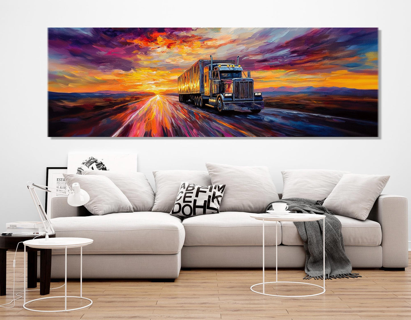 Truck Canvas Print – Logistics Wall Art | Framed & Ready to Hang Cotton Canvas