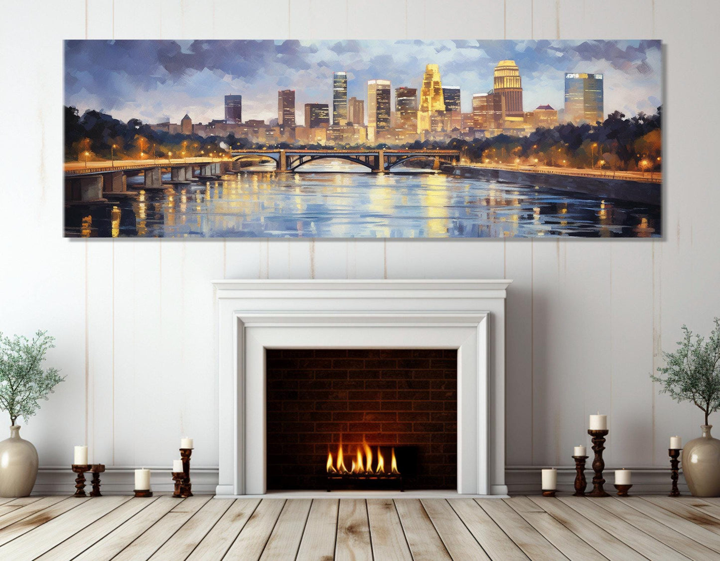 Minneapolis Canvas Print – Large Framed Cotton Canvas Wall Art | Abstract City Painting