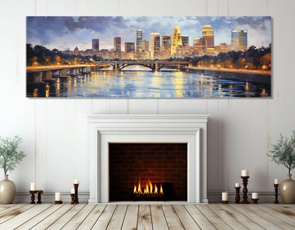Minneapolis Canvas Print – Large Framed Cotton Canvas Wall Art | Abstract City Painting
