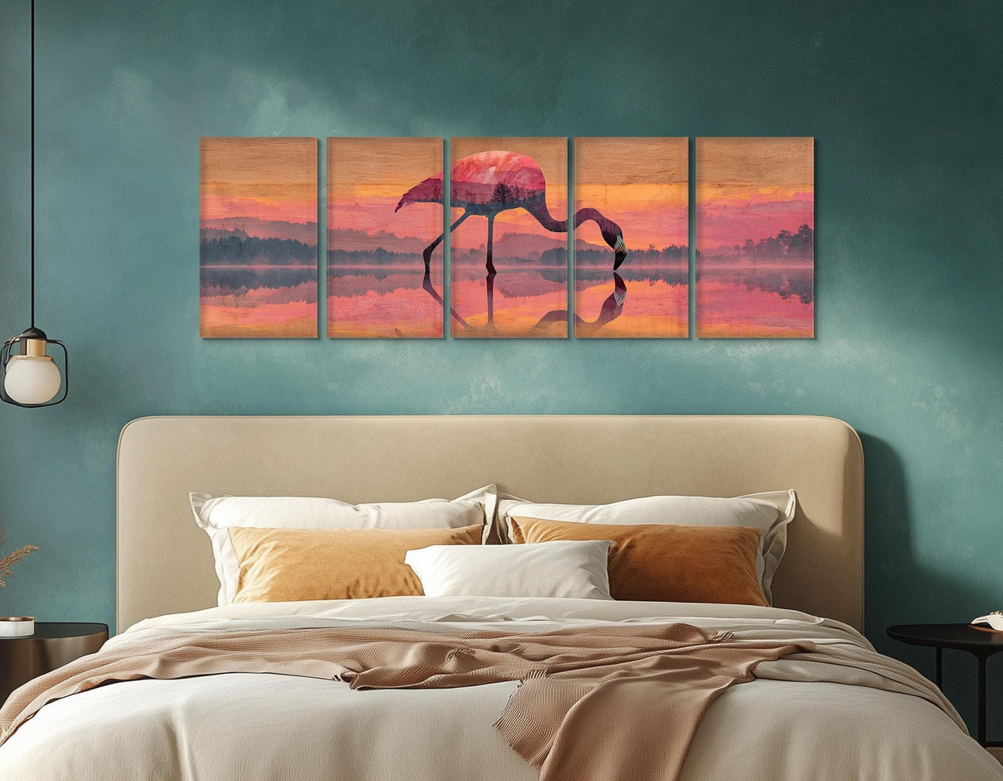 Flamingo Canvas Wall Art, Romantic Wall Decor, Framed and Ready to Hang
