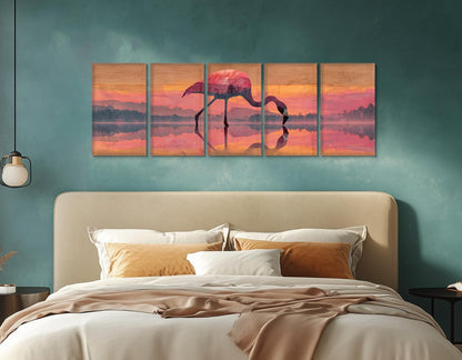 Flamingo Canvas Wall Art, Romantic Wall Decor, Framed and Ready to Hang