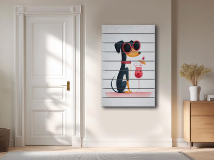 Dog Wood Wall Art – Minimalist Wooden Animal Print | Rustic Farmhouse Decor