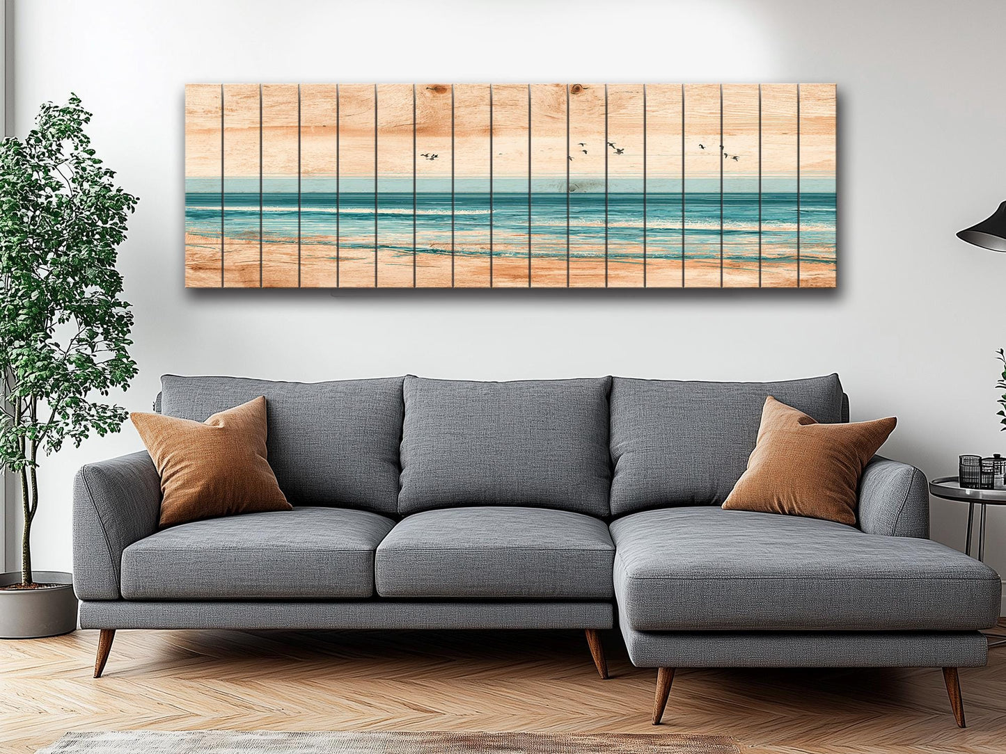 Coastal Wall Art – Pelican Art Print on UV Printed Wood for Beach House Decor