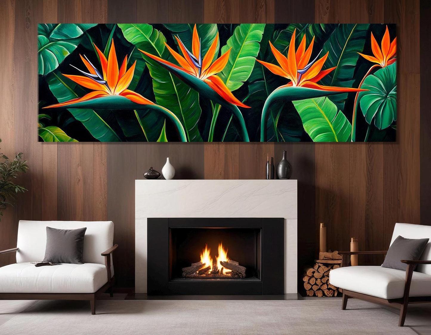 Birds of Paradise Canvas – Strelitzia Wall Art | Framed Canvas Print, Ready to Hang