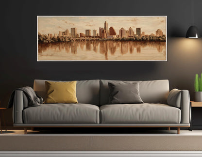 Austin Canvas Print - Retro Vintage Wall Art | Abstract City Art, Ready to Hang