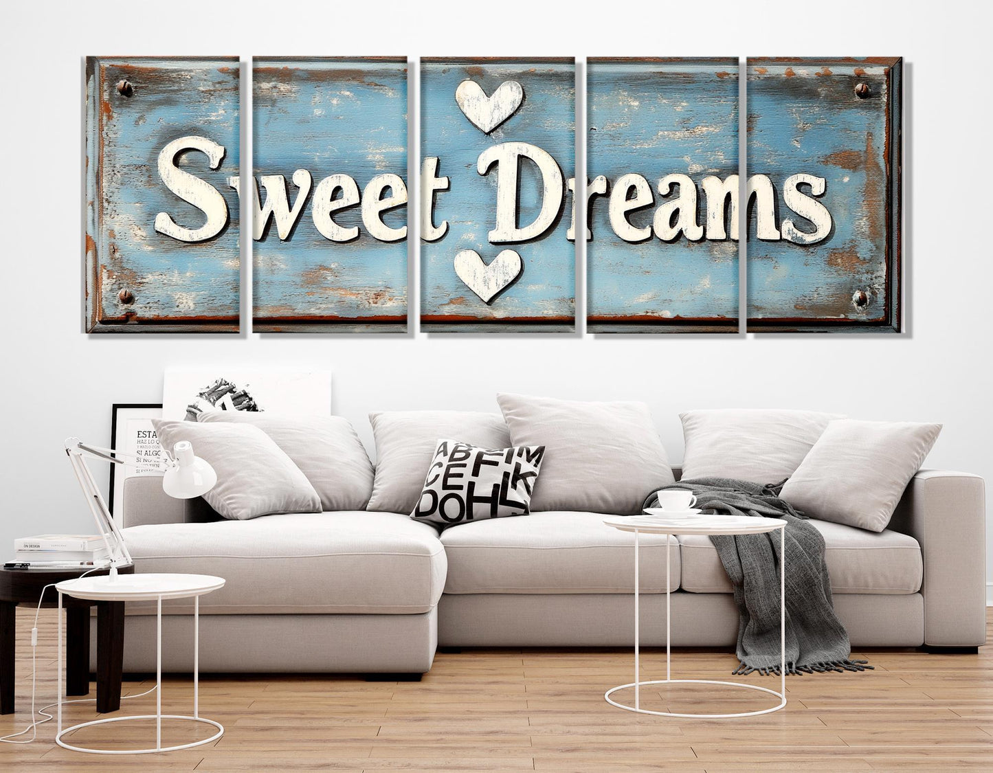 Bedroom Wall Decor, Sweet Dreams Canvas Print, Framed and Ready to Hang